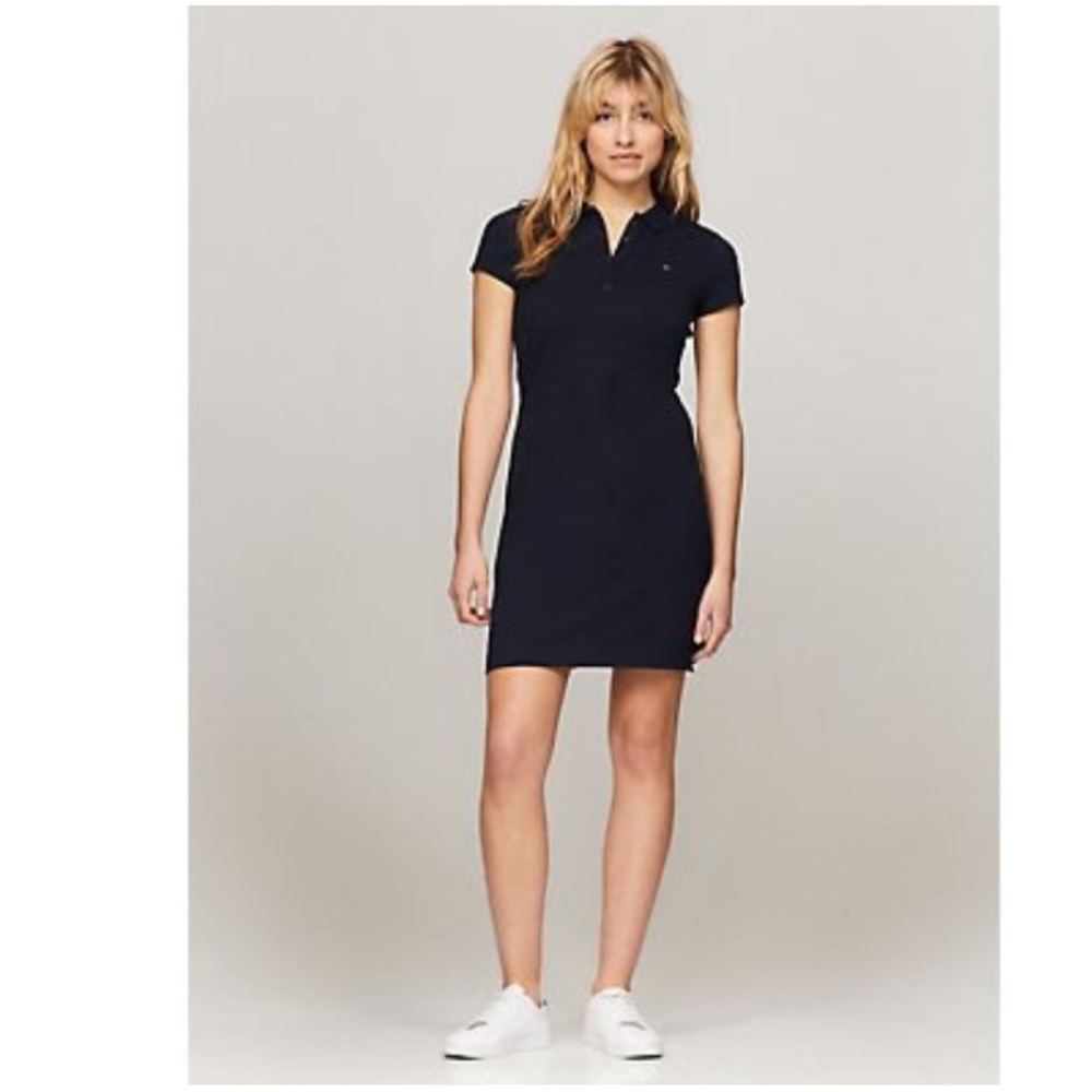 NWT TOMMY HILFIGER SLIM FIT STRETCH COTTON SHORT POLO DRESS S